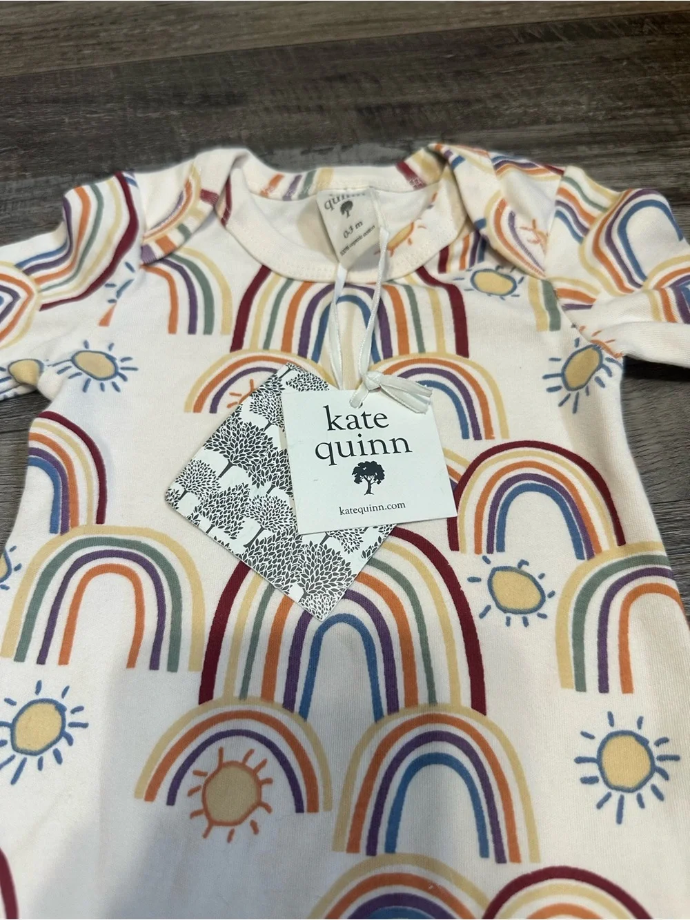 0-3m kate quinn Cream Rainbow & Sun baby Sleep Sack Gown